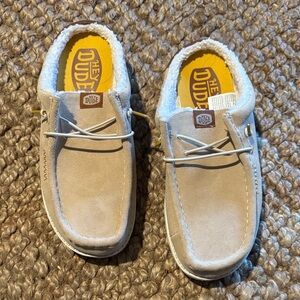 Brand New Hey Dude Shoes in Tan and White